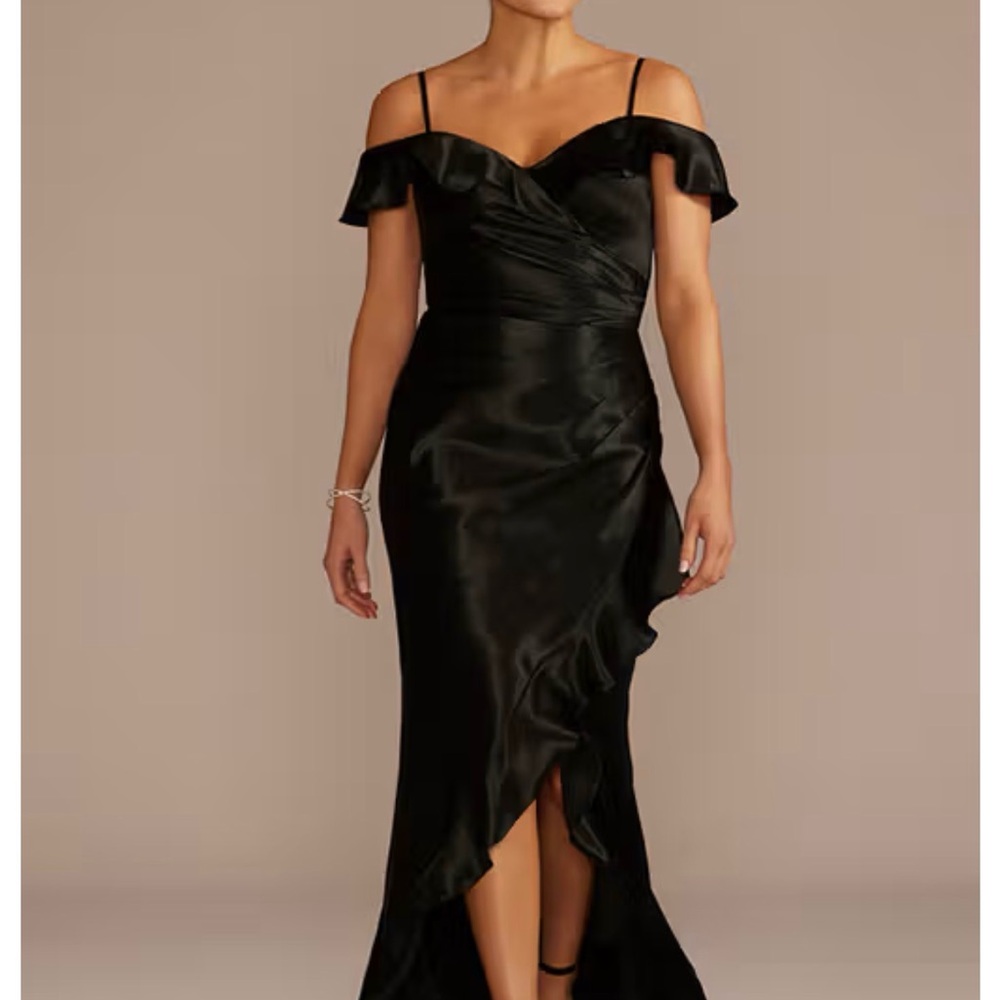 Black Satin Formal Dress